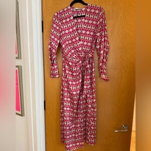 Mango print wrap dress size 4